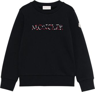 Moncler Kids Sweatshirts, male, Blue, 6 Y, Navy Logo Sweatshirt for Boys