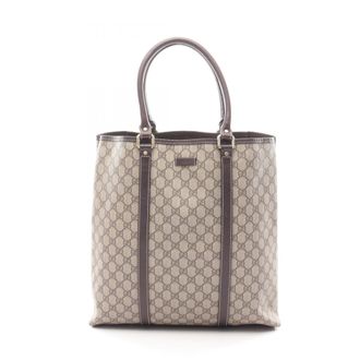Gucci Beige Brown Pvc Leather Handbag Tote Bag (Pre-Owned)
