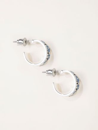 Fat Face FatFace Silver Tone Floral Hoops