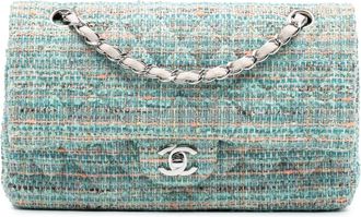 Chanel 2010-2011 Medium Classic Tweed Double Flap shoulder bag - Blu