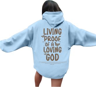 Generic Christian Hoodies for Women Girls UK Love Like Jesus Letter Printed Bible Verse Oversized Casual Long Sleeve Autumn Sweatshirts Trendy Y2K Tops Pullov