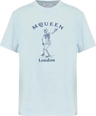 Alexander McQueen skeleton-print T-shirt - Blauw
