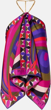 Pucci Iride embellished silk twill top