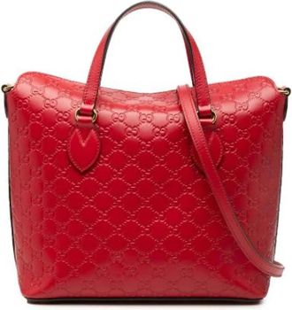 Gucci Pre-owned Linea A Fold-Over Satchel - Dames - Vintage Handtas - Rood - ONE Size - Leer - Vintage