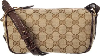 Gucci Half Horsebit Gg Canvas & Leather Mini Bag