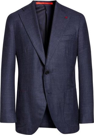 Isaia Marechiaro Wool & Cashmere Blend Soft Sport Coat in Blue at Nordstrom, Size 42 Us