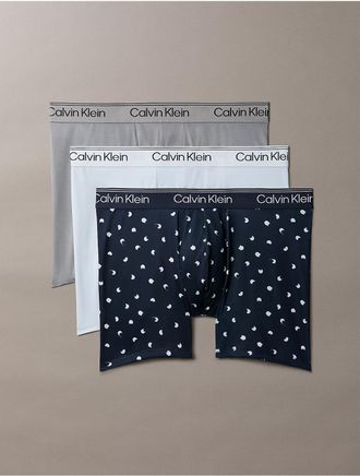 Calvin Klein Mens Microfiber Stretch 3-Pack Boxer Brief - Multi - XL