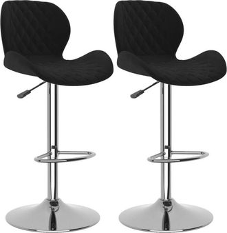 vidaXL Vidaxl - Taburetes de cocina 2 unidades terciopelo negro