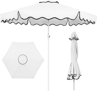Best Choice Products 9ft Patio Market Umbrella with Wavy Trim, Fade Resistant, Crank & Tilt, Wind Vent