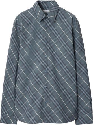 Burberry Camicia a quadri in cotone - Blu