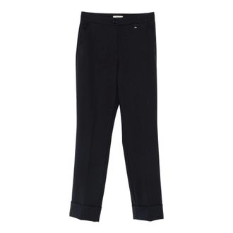 Herno Broeken, Dames, Zwart, XS, Broek met Omgeslagen Zoom