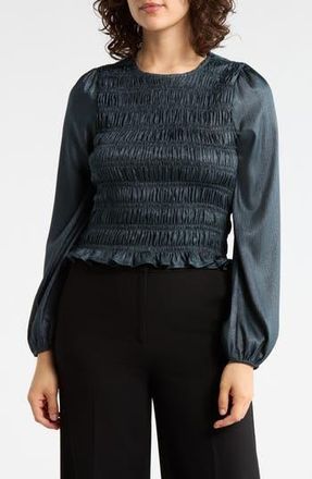 Elodie Smocked Ruffled Top in Hunter Green at Nordstrom Rack, Size X-Small