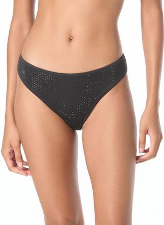 Michael Kors Rhinestone Studded Solids Bikini Bottom in Black at Nordstrom, Size X-Small