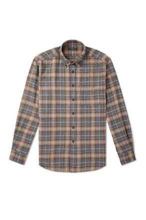 Slowear Button-Down Collar Checked Cotton-Flannel Shirt