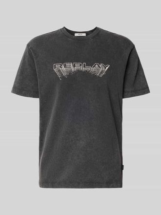 Replay Regular Fit T-Shirt aus reiner Baumwolle in Black, Gr&ouml;&szlig;e XXL