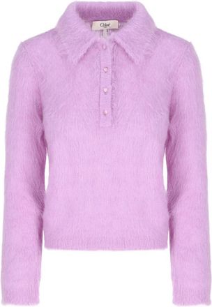 Chlo&eacute; Ronde hals gebreide kleding - Dames - Ronde hals truien - Paars - M - Wol - Truien & Vesten