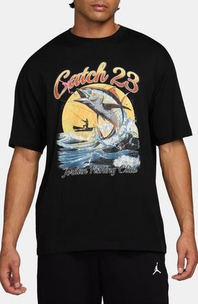 Nike Jordan Fishing Club Cotton Graphic T-Shirt in Black/white at Nordstrom, Size Xx-Large