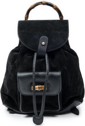 Gucci Pre-owned Womens Mini Bamboo Backpack - Black - One Size