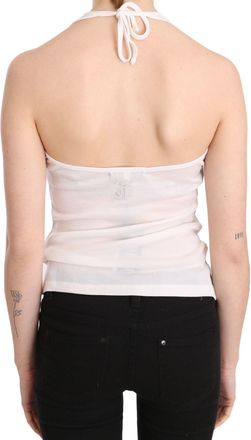 Gianfranco Ferre Halter Cotton Sleeveless Casual Tank Top Womens Blouse