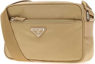 Prada Womens Re-Nylon Crossbody Bag Beige