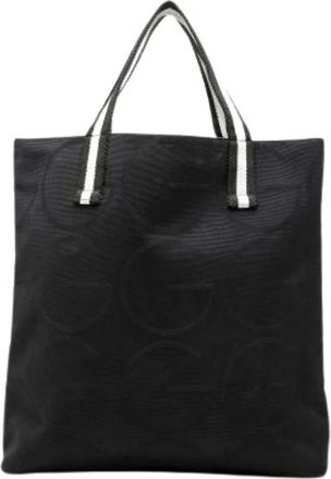 Gucci Pre-owned Canvas Tote Bag - Dames - Vintage Shopper - Zwart - ONE Size - Vintage
