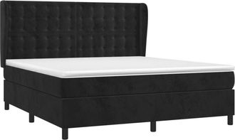vidaXL Vidaxl - Cama Box Spring Con Colch&oacute;n Terciopelo Negro 180x200 Cm