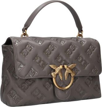 Pinko Pinko, Tassen, Dames, Grijs, ONE Size, Leer, Love Lady Puff
