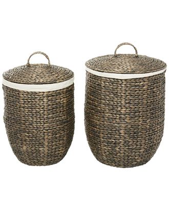 CosmoLiving by Cosmopolitan Cosmoliving By Cosmopolitan Set Of 2 Brown Sea Grass Traditional Storage Baskets