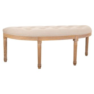 Wanderlust Deco Banqueta Antigua De Madera Color Crema 125x45x48