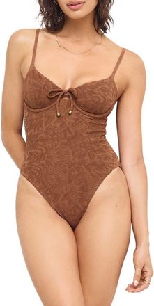 Vitamin A Ada Metallic Underwire One-Piece Swimsuit in Driftwood at Nordstrom, Size X-Large