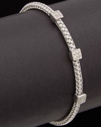 Meshmerise 18K Over Silver 0.15 ct. tw. Diamond Bangle