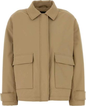Herno Jassen, Dames, Beige, S, Leer, Giacca