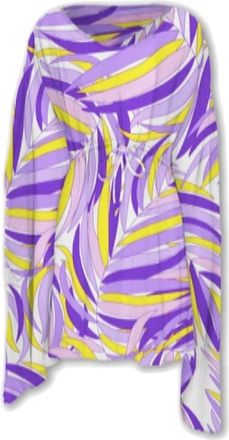 MC2 Saint Barth Lange Dames Poncho met Patroon - Dames - Korte kleedjes - Paars - ONE Size - Kleedjes