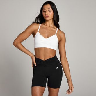 MyProtein Sujetador deportivo con parte delantera fruncida Tempo para mujer de MP - Blanco - L