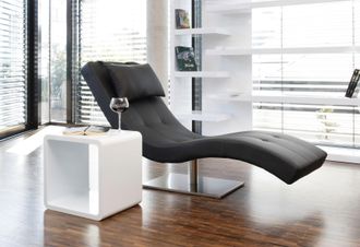 Salesfever Relaxsessel »Komfortabler Loungesessel« mit Nackenkissen, Relaxliege mit modernem Metallfuss
