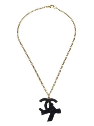 Chanel 2007 CC bow necklace - women - Gold Plated/Velvet - One Size