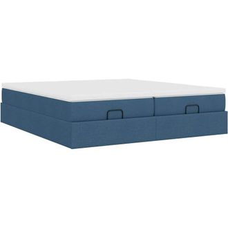 vidaXL Estructura De Cama Otomana Con Colchones Tela Topo 200x200cm Vidaxl