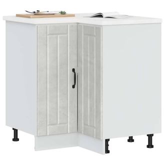 Berkfield Home Kitchen Corner Base Cabinet Lucca Concrete Grey Engineered Wood
