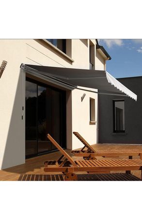 Living and Home Window & Door Awning Canopy - UV & Weather Resistant 118x98 High-Quality Polyester Fabric w/ Aluminium Brackets for Porch, Patio