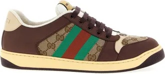Gucci Beige Brown Lace-Up Sneakers