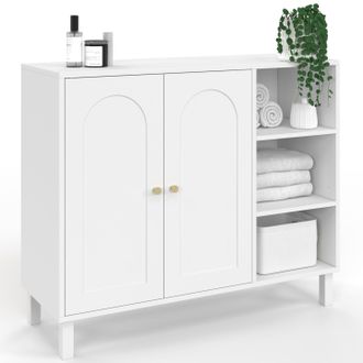 IDMarket Mobili Da Bagno, Mobili Contenitori Per Soggiorno E Ingresso Arsene A 3 Ripiani Con Armadio In Legno Bianco