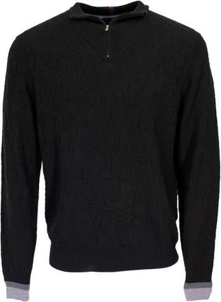Lords of Harlech Quinn Quarter Zip Merino Wool Sweater in Black at Nordstrom, Size Xx-Large