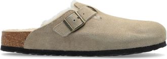 Birkenstock Boston suede slippers - men - Calf Suede/Rubber/Sheep Skin/Shearling - 42 Regular - Neutrals