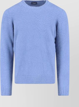 Drumohr soft textured crewneck sweater with ribbed cuffs