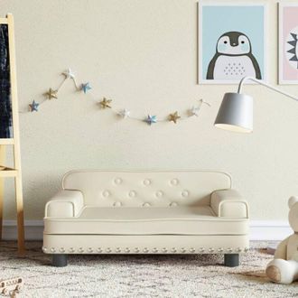 vidaXL Divano per Bambini Crema 70x45x30 cm in Similpelle - Vidaxl