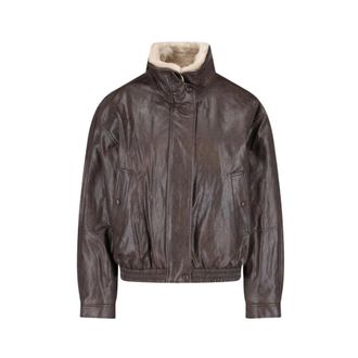 Low Classic LOW Classic - Kunstleren Jas met Bontkraag - Dames - Jassen - Bruin - Maat: S Leer