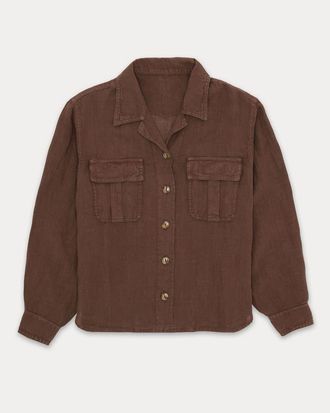 Fortela Bia Linen Shirt in Brown at Nordstrom, Size 38
