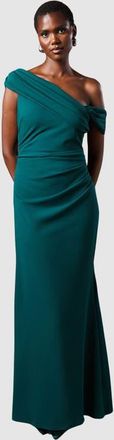 Coast Asymmetrical Neck Maxi Dress in Emerald at Nordstrom, Size 14