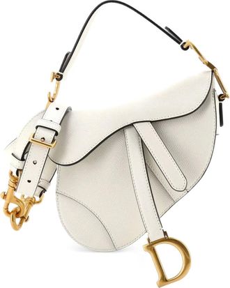Dior Saddle Handbag with Strap Leather Mini shoulder bag - Bianco