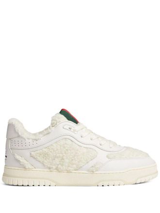 Gucci Web-detail sneakers - men - Merino/Merino/Calf Leather/Rubber - 6.5 - White